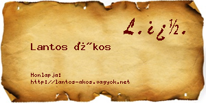 Lantos Ákos névjegykártya